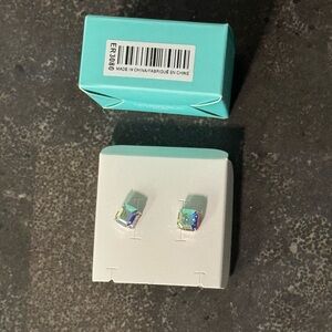 Origami Owl AB Crystal Iridescent Stud Earrings